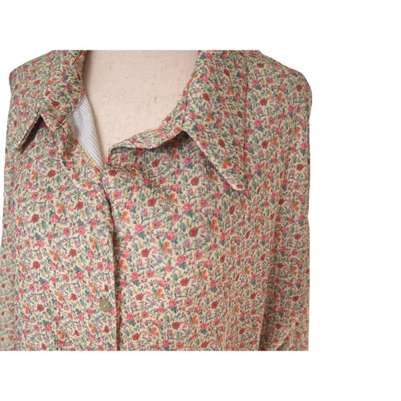 ASOS Womens long sleeve smock shirt dress 14 green ditsy Floral Maxi Cottagecore - Picture 7 of 11